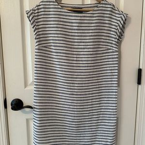 Tahari Striped 100% Linen Dress EUC